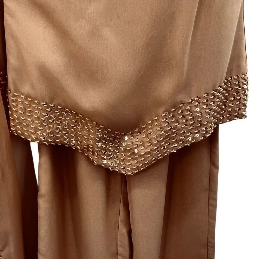 Vintage silky pants set with sheer cover / jacket